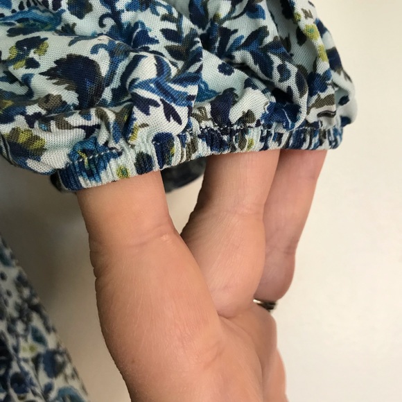 Wild Fable Ruffled Blue Floral Tiered Babydoll Dress - Picture 8 of 10